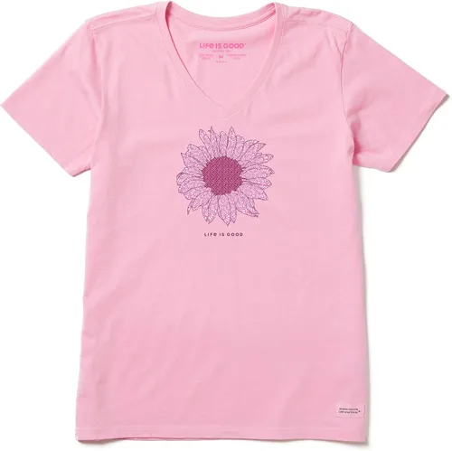 Miniatura 3 de Life is Good Camiseta Crusher con cuello en V para mujer, girasol francés