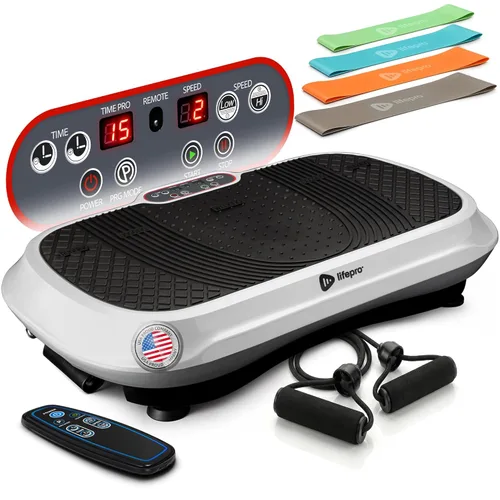 Miniatura 15 de LifePro Waver - Máquina de ejercicios con placa vibratoria – Vibración de alta intensidad para la activación muscular, plataforma vibratoria de Gris
