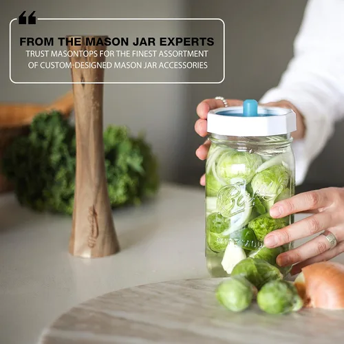 Miniatura 6 de GEMMA Correll Pickle tubo – de una sola pieza fermentación sin agua Airlock tapas de silicona para Mason Jar fermentación – Boca ancha – 3 Pack