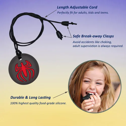 Miniatura 3 de Collares masticables para niños sensoriales varones, paquete de 6 collares masticables juguetes sensoriales para niños con autismo, TDAH, SPD