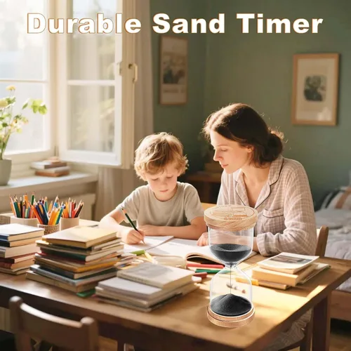 Miniatura 7 de Temporizador de Arena de 1 Minuto, Reloj de Arena de Madera, Reloj de Arena Azul Pequeño, Reloj de Arena de 1 Minuto para Aula, Juego, Decorativo