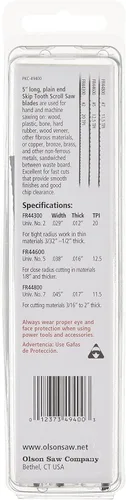 Miniatura 2 de FR49400 Surtido de hojas de sierra de calar con diente saltado Olson Saw
