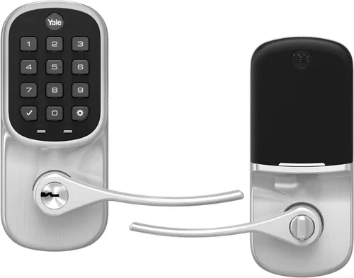 Miniatura 16 de Yale Assure - Manija electrónica de puerta con pantalla táctil, teclado no conectado de níquel satinado que proporciona entrada sin llave con código