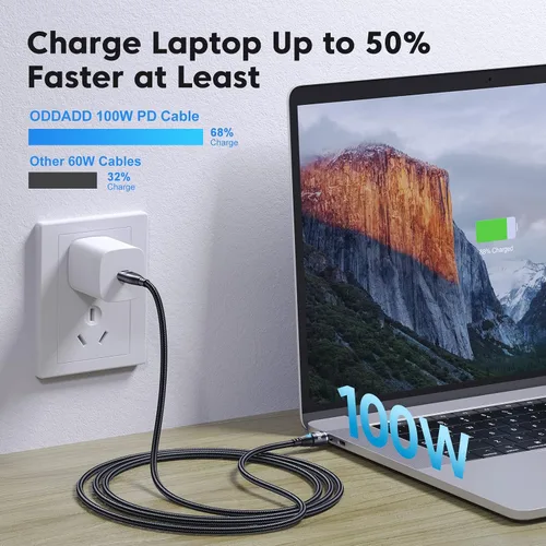 Miniatura 3 de Cable de carga magnético USB C de 100 W, paquete de 2 (3.3 pies + 6 pies), cable magnético de carga rápida 6 en 1, cable de carga USB C magnético