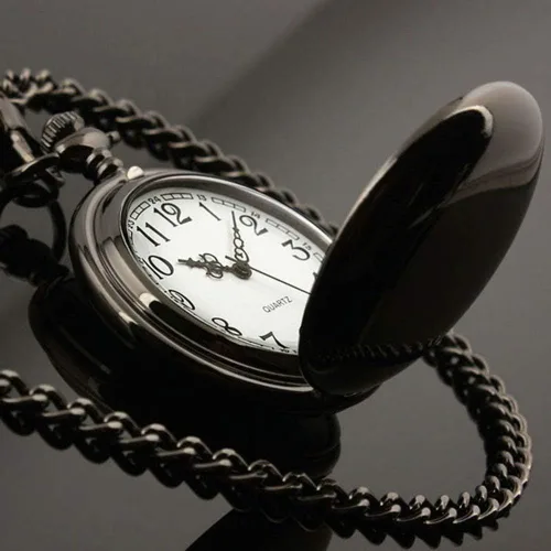 Miniatura 6 de WIOR Classic Smooth Vintage Pocket Watch Silver Steel Mens Watch with 14 in Chain for Graduation Xmas Fathers Day