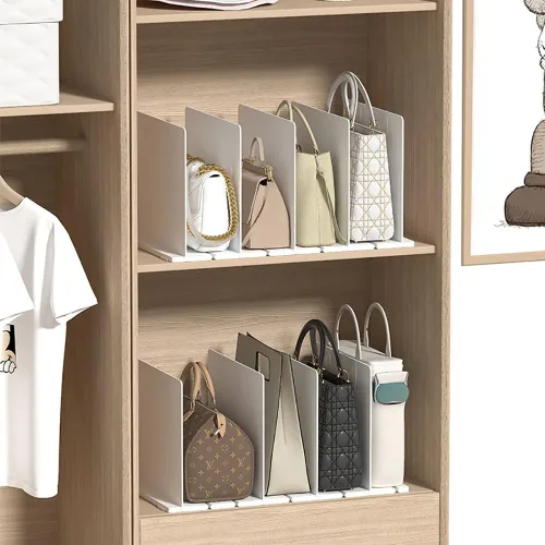 Miniatura 8 de Organizador de bolso para armario, organizador de monedero y almacenamiento, separadores de estantes para organización de armario, organizador