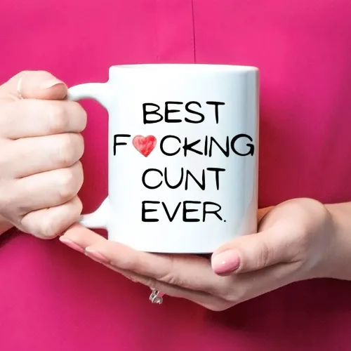 Miniatura 4 de Fonhark - Best Fucking Cunt Ever, Taza divertida para ella, taza de café para esposa, taza de coño, taza de café novedosa de 11 oz, color blanco