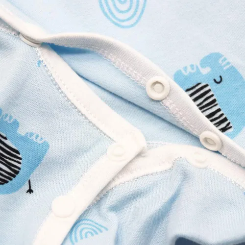Miniatura 4 de COBROO Pijama unisex con pies de bebé para dormir y jugar, 100% algodón para bebés con mitones integrados de 0 a 3 meses