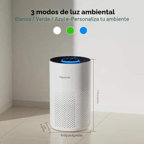 Miniatura 9 de Purificadores de aire mejorados para dormitorio y hogar con filtro HEPA H14, cubre hasta 1280 pies cuadrados, entrada de aire de 360°, purificador