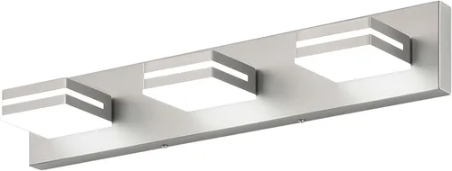 Miniatura 38 de SineRise - Lámpara LED para tocador de baño - Moderna lámpara de acrílico con acabado cromado para iluminación de pared sobre el espejo - 2 luces