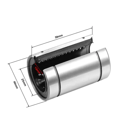 Miniatura 2 de uxcell LM25UUOP Rodamientos lineales de bolas tipo abierto, diámetro de 0.984 in, diámetro de 1.575 in de diámetro exterior, 2.323 in de longitud