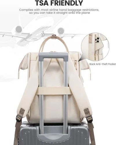 Miniatura 7 de LOVEVOOK Mochila para computadora portátil para mujer, mochila bolso, mochila de viaje de gran capacidad, bolsa de enfermera, bolsa para laptop