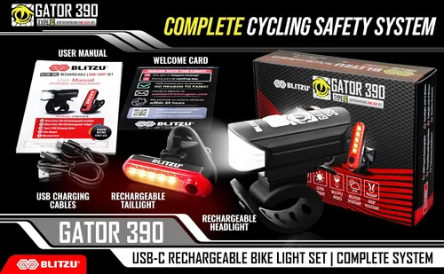 Miniatura 7 de BLITZU Juego de luces recargables tipo C ultra brillantes para bicicleta, faros delanteros y traseros para bicicleta, accesorios de bicicleta