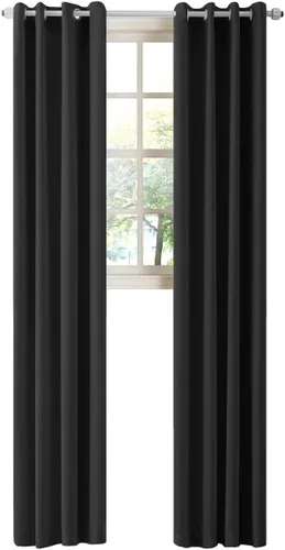 Miniatura 27 de LA PALMA Cortinas opacas con aislamiento térmico y ojales, para sala de estar, dormitorio, paquete de 2 paneles