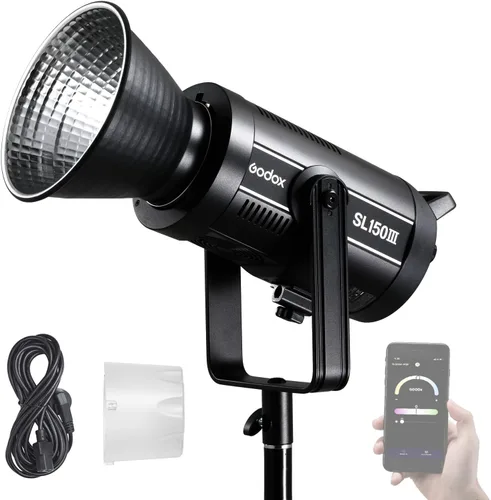 Miniatura 9 de Godox Luz de video LED SL60IIID, 60Ws versión blanca 5600K Iluminación de salida convincente con montaje Bowens, CRI 96+TLCI97+para grabación