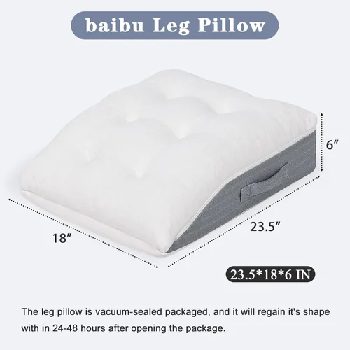 Miniatura 3 de baibu Almohada elevadora de piernas de espuma viscoelástica, almohada de soporte de diseño de doble capa patentada para elevar los pies para una