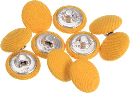 Miniatura 41 de HARFINGTON 10 botones de tela de 24L cubiertos de tela de 0.59 pulgadas, vástago de metal, botones de costura redondos para trajes, blusas de Azul