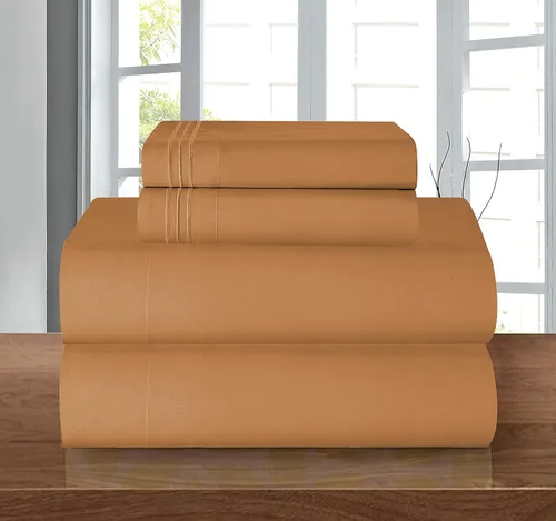 Miniatura 19 de Elegant Comfort - Juego de sábanas de 4 piezas de microfibra, 1500 hilos, sin arrugas, sábana bajera elástica, esquinas tipo bolsillos profundos