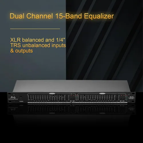 Miniatura 7 de Audio Ecualizador EQ-215 - Ecualizador dual de 15 bandas de 1U, montaje en rack, ecualizador gráfico estéreo de 2 canales, ecualizador estéreo
