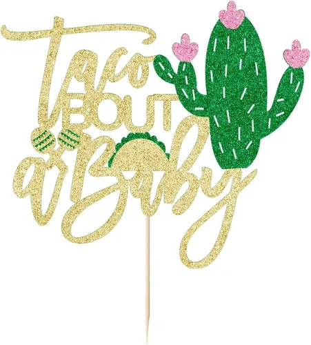 Sleyberoy Taco Bout a Baby Cake Topper-Fiesta de cumpleaños temática mexicana 、 taco Bout a Baby Shower 、 revelación de género, papel para fiesta de