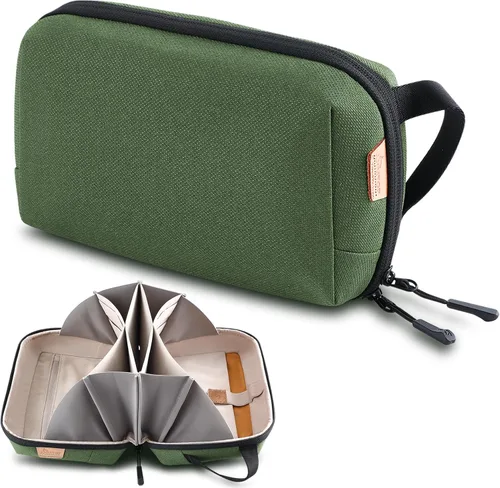 Miniatura 11 de simtoper Estuche organizador electrónico de viaje, bolsa impermeable para cables, cargador, disco duro, banco de energía, pequeño almacenamiento Gris