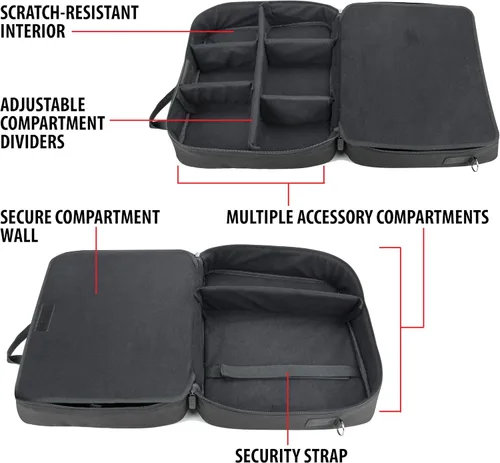 Miniatura 3 de USA Gear Funda para mezclador de audio, funda de viaje para mezclador de podcasts con interior resistente a los arañazos y almacenamiento