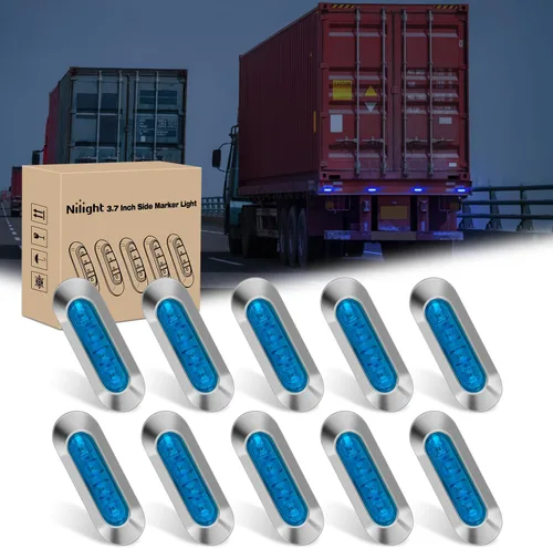 Miniatura 24 de Nilight 10 luces LED rojas de 3.8 pulgadas con 6 luces LED indicadoras laterales delanteras y traseras para 12 V, camión, remolque, caravana, Rojo