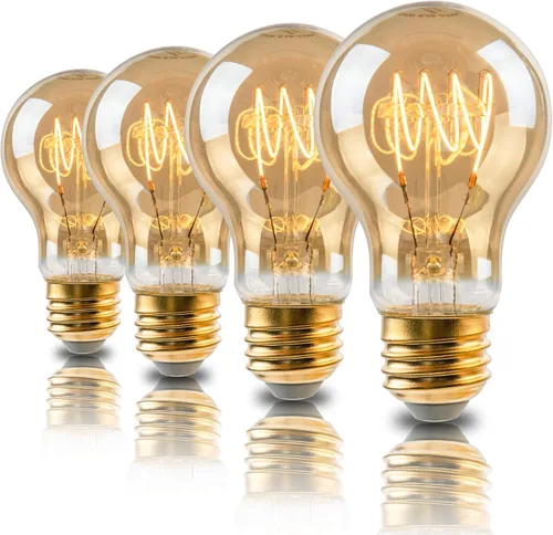 Bombillas LED Edison cálidas, bombillas Edison A19 de 4 W regulables, bombillas incandescentes equivalentes a 40 W, blanco cálido de 2200 K,