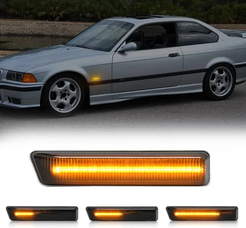 Miniatura 11 de Luces de Señal de Giro LED Secuenciales de Repuesto para 7 Series E38 1995-2001, 3 Series E46 M3 2001-2006, Lente Transparente Frontal Ámbar