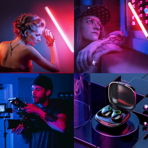 Miniatura 7 de LUXCEO Iluminación LED RGB para fotografía, varita portátil, luz de video LED de mano, 1000 lúmenes, CRI 95+ USB recargable con control remoto
