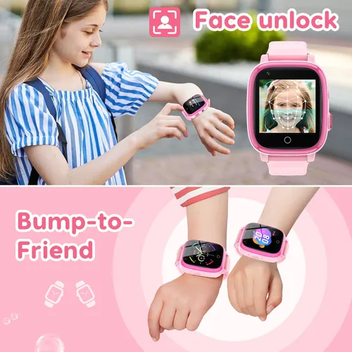 Miniatura 6 de cjc Reloj inteligente 4G para niños, incluye llamada de 2 vías, alertas SOS, controles parentales, juegos, cámara, alarma, música para niños, reloj