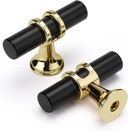 Miniatura 28 de Paquete de 5 Tiradores de Gabinetes de Cocina Níquel Cepillado y Oro Tiradores de Gabinetes 3-3/4 Pulgadas Tiradores Plateado Oro para Tocador Baño