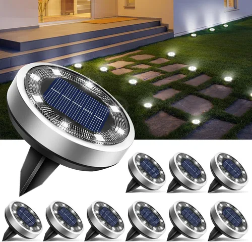 Miniatura 27 de btfarm 16 Pack Solar Lights Outdoor, 8 LED Solar Ground Lights IP65 Waterproof Flat Solar Disc Light, Pathway Lights for Garden Patio Yard Christmas