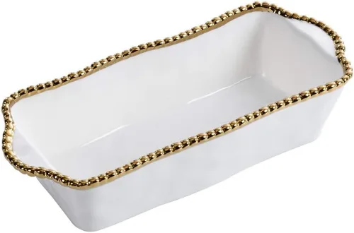 Pampa Bay Plato para hornear pan de titanio de 10"x5" (Mapa, Salerno dorado)