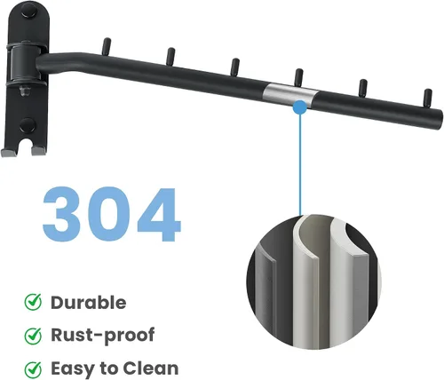 Miniatura 3 de Percheros para colgar ropa, perchereros de ropa montados en la pared, ganchos para colgar ropa, barras para ropa, ganchos resistentes, plegables