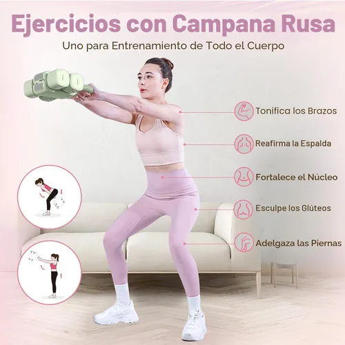 Miniatura 5 de kisnbld Juego de mancuernas ajustables de 2, juego de 4 en 1 de pesas libres para mujeres con ajuste rápido, cada juego de pesas de mano de 2 libras