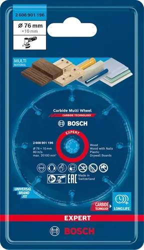 Miniatura 2 de Bosch Profesional 1x Expert Carburo Multi Disco de corte de rueda (para madera dura, Ø 2.992 in, accesorios Mini amoladora angular)