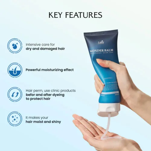 Miniatura 4 de LA'DOR Wonder Balm 6.8 fl oz Tratamiento Capilar Acondicionador Hidratante Proteína Seda Nutre Intensamente los Rizos con Sustancias Irreemplazables