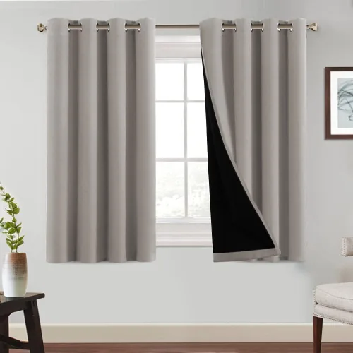 Miniatura 21 de PrinceDeco Paneles de cortina 100 % opacas de 108 pulgadas de largo, completamente opacos, tratamiento de ventana, cortinas forradas con aislamiento