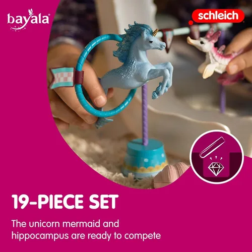 Miniatura 4 de Schleich bayala, regalos de unicornio para niñas y niños, juego de 18 piezas de torneo submarino mágico con juguetes de animales de sirena, a partir