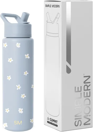 Miniatura 60 de Simple Modern botella de agua reutilizable con tapa con pajilla, de acero inoxidable con aislamiento al vacío, para gimnasio, viajes y deportes