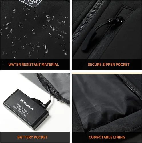 Miniatura 3 de PROSmart 12V Men's Heated Jacket - Waterproof Electric Heating Coat Battery Operated Jackets for Men with