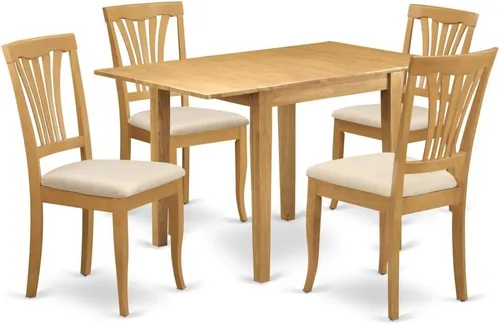 Miniatura 7 de East West Furniture NDAV3-BCH-W - Juego de comedor de 3 piezas que contiene una mesa de comedor rectangular con gotas y 2 sillas de cocina, 30 x 48