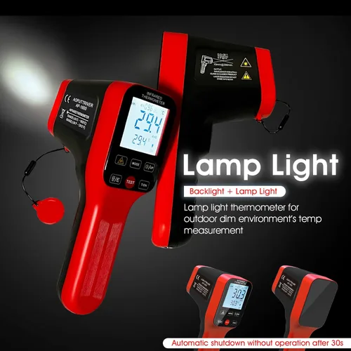 Miniatura 3 de Termómetro infrarrojo de 58℉~2912℉, pirómetro industrial para horno DS=30: 1Emisividad ajustable, retroiluminación, pistola termómetro de alta