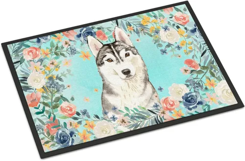 Caroline's Treasures CK3408JMAT - Felpudo de Husky siberiano de 24 x 36 pulgadas, para interiores y exteriores, para entrada, antideslizante,