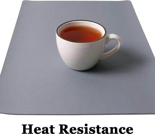 Miniatura 5 de Manteles individuales lavables de cuero para mesa, impermeables, resistentes al calor, fáciles de limpiar para mesa de comedor, cocina