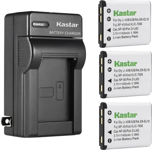 Miniatura 6 de Kastar Reemplazo del cargador de batería de pared de CA Li-42B para Olympus Tough 3000, Touch 770SW, TG-310 TG-320 VG-165 VG-180 VH-210 VR-310