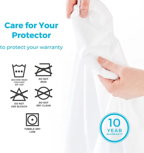 Miniatura 7 de Linenspa - Protector de almohada impermeable y suave de alta calidad, sin vinilo, estándar, color blanco