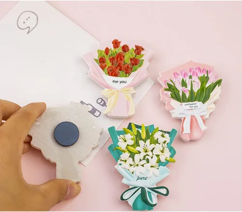 Miniatura 3 de 4 imanes de flores para nevera, imanes fuertes y divertidos para nevera, resina decorativa 3D, imanes creativos de tulipán, girasoles y rosas
