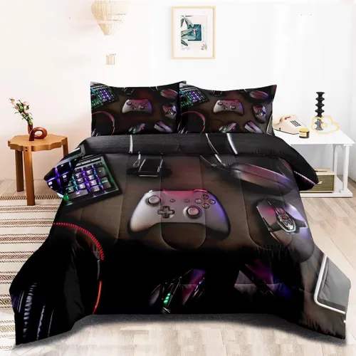 Miniatura 16 de Edredón Gaming para Niños Adolescentes, Juegos de Ropa de Cama Twin de Juegos, Juego de Edredón para Niños Gamers, Juego de Cama de Videojuegos